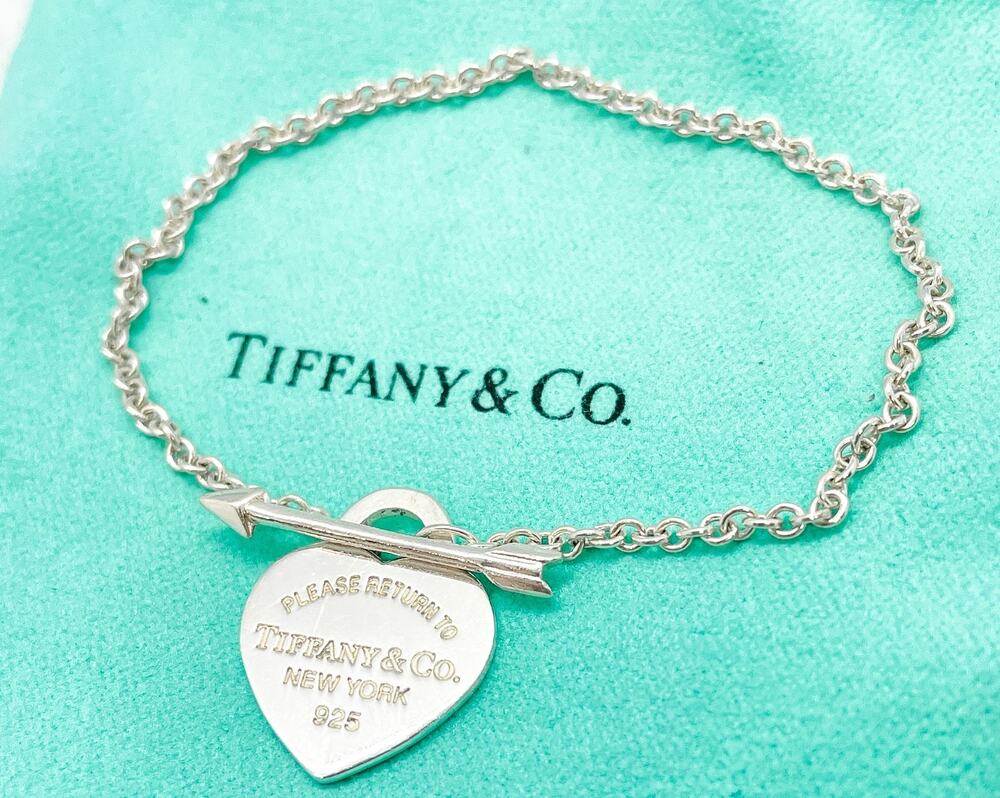Tiffany & Co Return to Tiffany Lovestruck Arrow Heart Charm Bracelet Silver 6.5"